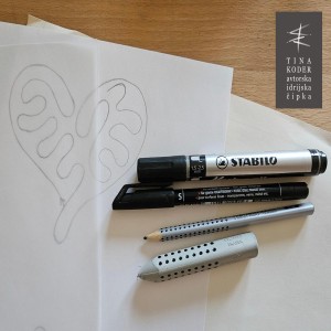 Sketch of an Idrija lace pattern drawn with pencil